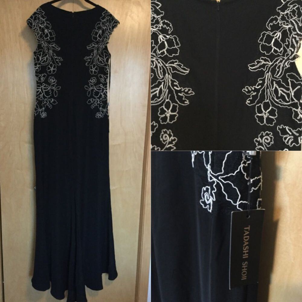 Tadashi Shoji whiteLace Gown, Black, - Picture 6 of 9
